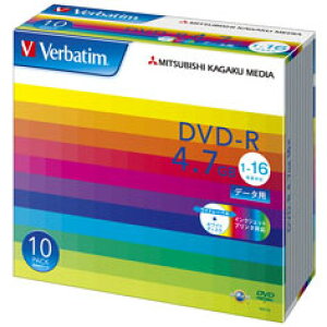 Verbatim �o�[�x�C�^�� �f�[�^�pDVD-R 1-16�{���Ή� �z���C�g 10�� DHR47JP10V1