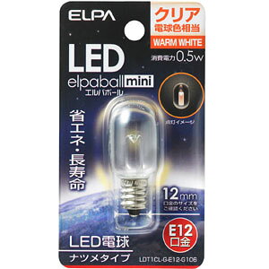 ELPA LED�d�� �i�c���^ E12 LDT1CL-G-E12-G106