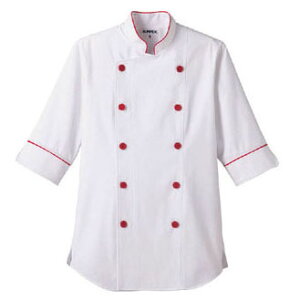 ショップコート ホワイト×レッド 白×赤 3L ET-1139 サーヴォ サンペックスイスト 業務用 ユニフォーム 制服