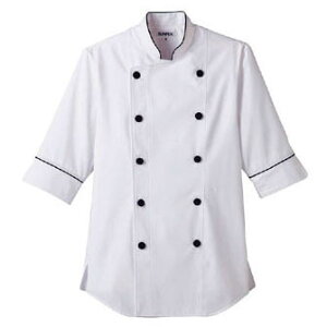 ショップコート ホワイト×ブラック 白×黒 S ET-1140 サーヴォ サンペックスイスト 業務用 ユニフォーム 制服