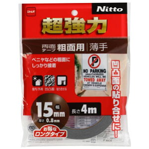 ニトムズ 日東 超強力両面テープ 粗面用 薄手 15mm×4m T4602