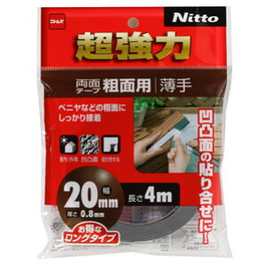 ニトムズ 日東 超強力両面テープ 粗面用 薄手 20mm×4m T4603