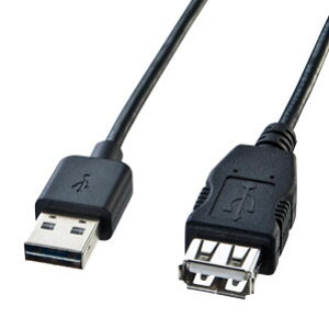 サンワサプライ 両面挿せるUSB延長ケーブル A-Aメス 0.5m ブラック KU-REN05