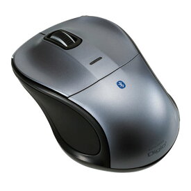ナカバヤシ Digio2 Bluetooth小型マウス 静音 3ボタン ブルーLED グレー MUS-BKT111GY