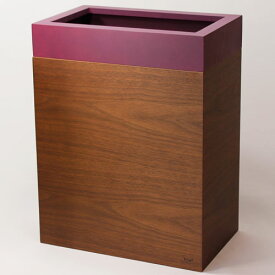 【送料無料】ヤマト工芸 ダストボックス MODERN DUST YK12-004-Pl パープル ごみ箱 くずかご ゴミ袋 角型 四角 木 ウッド 木製 ナチュラル 北欧 高級感 デザイン 日本製