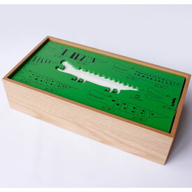 ヤマト工芸 ティッシュケース hako YK14-007-Gr ワニ ティッシュボックス ティッシュカバー 木製 ウッド ナチュラル 北欧 イラスト 日本製