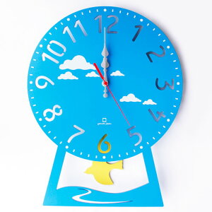 ヤマト工芸 振り子時計 CHILD clock YK14-104-Lbl ハト(ライトブルー) 時計 壁時計 壁掛け時計 壁 壁掛け 木製 ウッド 木 ナチュラル インテリア 日本製