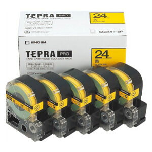 �L���O�W�� KING JIM PRO�e�[�v �G�R�p�b�N 24mm �� 5�� SC24Y-5P