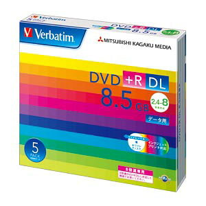 Verbatim �o�[�x�C�^�� �f�[�^�pDVD+R DL 2.4-8�{���Ή� �z���C�g 5�� DTR85HP5V1