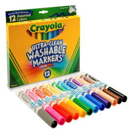 Crayola クレヨラ Washable Broad Line Markers 12 水でおとせる ビッグカラーリングマーカー 12色 587812
