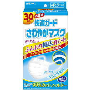 白元アース 快適ガードさわやかマスク レギュラーサイズ 30枚入 マスク 価格比較 価格 Com