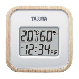 タニタ デジタル温湿度計 ナチュラル TT-571-NA 湿度計 温度計 熱中症 風邪 カビ 時計 曜日 電池式