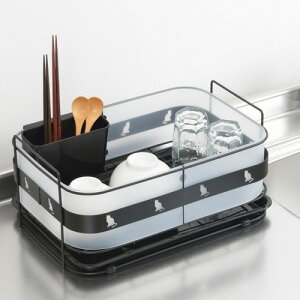 ヨシカワ クロネコキッチン 水切りかご ブラック 水切りラック 水切りバスケット 大容量