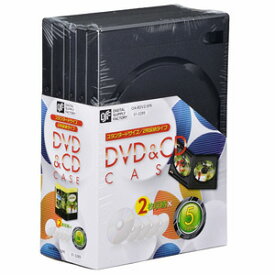 オーム電機 DVD&CDケース 2枚収納×5個パック OA-RDV2-5PK