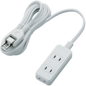 延長コード 電源タップ 3m 2ピン 3個口 雷ガード機能付 スイングプラグ 白 T-KS02-2330WH エレコム