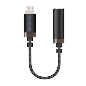 ポスト投函 エレコム ELECOM Lightning-4極イヤホン端子 変換ケーブル 高耐久 ブラック MPA-L35S01BK