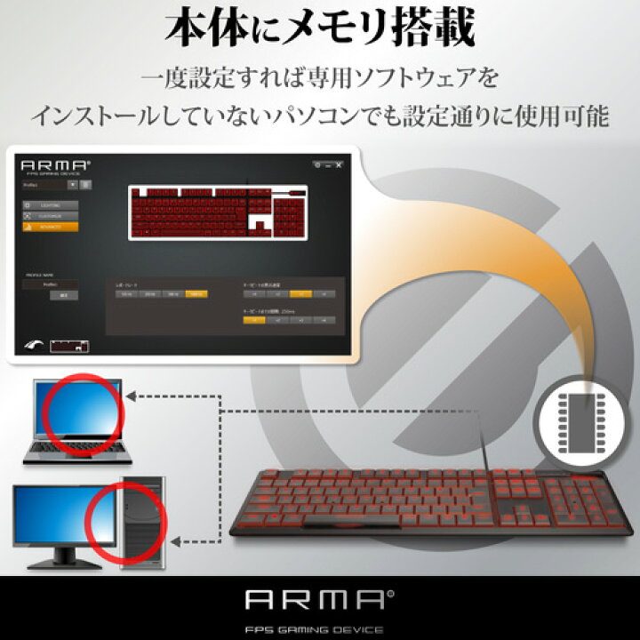 楽天市場 送料無料 エレコム ゲーミングキーボード メカニカル 薄型 Fps Ps5 ブラック Tk Arma50bk Webby