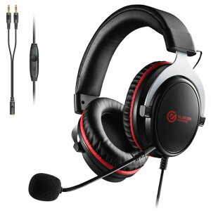�G���R�� �w�b�h�Z�b�g �I�[�o�[�w�b�h �Q�[�~���O ���� ��3.5mm 4�Ƀ~�j�v���O PS4 PS5 �C�V���X�C�b�` �u���b�N HS-G40BK