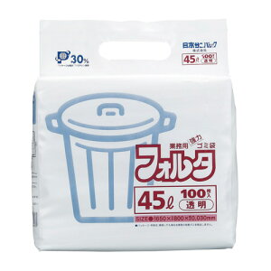 日本サニパック 業務用フォルタゴミ袋 透明 45L用 100枚入 F-4C