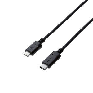 �G���R�� ELECOM USB2.0�P�[�u�� C-microB�^�C�v �F�ؕi 3A�o�� 1.0m �u���b�N U2C-CMB10NBK
