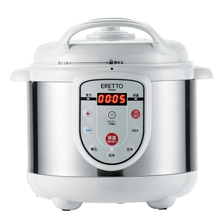 楽天市場】ERETTO mono 電気圧力鍋 3.0L（18cm・4合炊） ET-104 : Webby