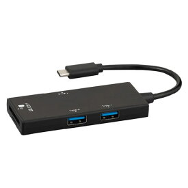 ナカバヤシ Digio2 USB3.2Gen Type-C SDカードリーダー/ライター&3ポートコンボハブ ブラック COM-C3SD073BK