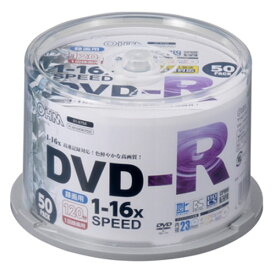 オーム電機 DVD-R 16倍速対応 録画用 50枚 スピンドル入 PC-M16XDRCP50S