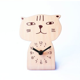 ヤマト工芸 chara cats キャラキャッツ 置き時計 ミヤビ N シナ・クリアー YK20-103 時計 アナログ時計 卓上時計 卓上 アナログ 猫 ネコ ねこ 木製 日本製