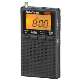 オーム電機 DSPポケットラジオ AM/FMステレオ ブラック RAD-P300S-K