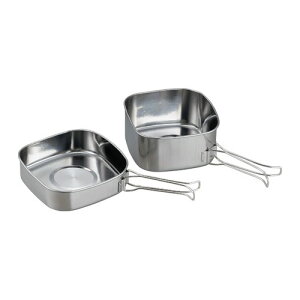 カクセー GoGoキャンプメシ ポータブルキャンピング角型鍋2点セット GO-11