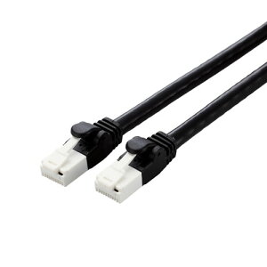 �G���R�� ELECOM Cat6A�Ή�LAN�P�[�u�� �X�^���_�[�h�E�c���܂�h�~ 3m �u���b�N LD-GPAT/BK3/RS
