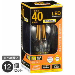 �܂Ƃߔ��� �I�[���d�@ LED�t�B�������g�d�� ��ʓd���` ����E26 40W�`���� ������Ή� �N���A �d���F �S���� LDA4L/D C6 12�Z�b�g