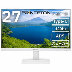 �v�����X�g�� PRINCETON 27�^ �t��HD �t���f�B�X�v���C 120Hz ADS ����3�n�� Type-C HDMI DisplayPort �z���C�g PTF-B272W-WH