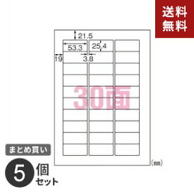 【送料無料】ポスト投函 まとめ買い ラベルシール エーワン インクジェット プリントラベル 透明 光沢 30面 10枚入 300片 28973 5個セット