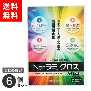 �|�X�g���� �܂Ƃߔ��� �A�W�A���� ������ϐ��� Non���~ �O���X A4 10���� LBPW-A4�i10�j 6�Z�b�g