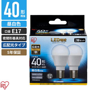 �A�C���X�I�[���} LED�d�� E17 �L�z�� 2�p�b�N �����F 40�` 440lm LDA4N-G-E17-4T52P
