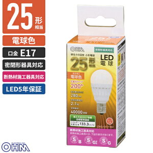 �I�[���d�@ ���`LED�d�� E17 �L�z���^�C�v 25W���� �d���F LDA2L-G-E17 IS51