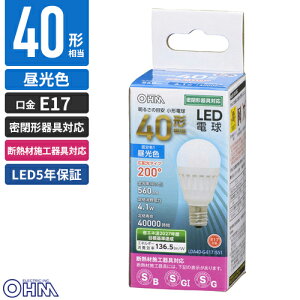 �I�[���d�@ ���`LED�d�� E17 �L�z���^�C�v 40W���� �����F LDA4D-G-E17 IS51
