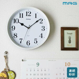 ノア精密 ウォールクロック ノア MAG マグ W-740 WH-Z ミドル 掛時計 連続秒針