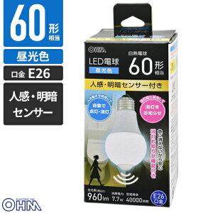 �I�[���d�@ LED�d�� E26 60�`���� �l�����ÃZ���T�[�t�� �����F LDA8D-G R52