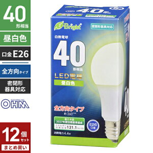 �܂Ƃߔ��� �I�[���d�@ LED�d�� E26 40�`���� �S���� �����F LED5�N�ۏؑΏ� LDA4N-G AG27 12�Z�b�g����