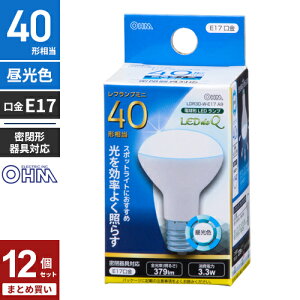 �܂Ƃߔ��� �I�[���d�@ LED�d�� �~�j���t�����v�` 40W�`���� E17 �����F �����Ή� LDR3D-W-E17 A9 12�Z�b�g