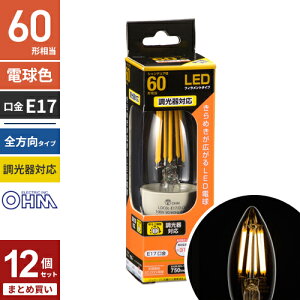 �܂Ƃߔ��� �I�[���d�@ LED�t�B�������g�d�� �V�����f���A�` ����E17 60W���� ������Ή� �N���A �d���F �S���� LDC6L-E17/D C6 12�Z�b�g