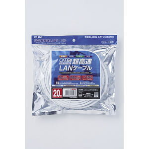 ELPA LAN�P�[�u�� CAT6A 20M LAN-A620�iW�j