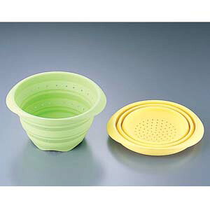 河西 シリコンおりたたみ水切りボウル イエロー ABCA502