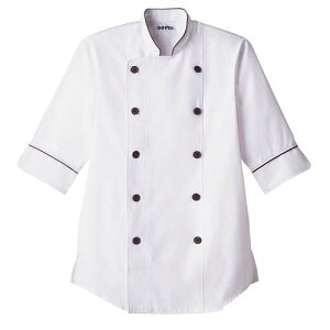 ショップコート ホワイト×ブラウン 白×茶 4L ET-1144 サーヴォ サンペックスイスト 業務用 ユニフォーム 制服