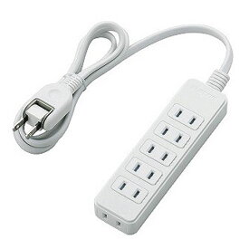 延長コード 電源タップ 1m 2P 6個口 ほこり防止シャッター 白 T-ST02-22610WH エレコム