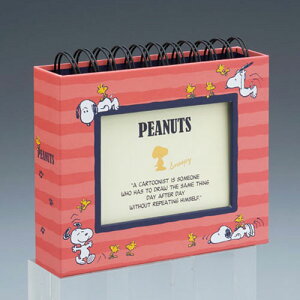 ナカバヤシ ピーナッツ フレームケースアルバム リング式 L判・1段ポケット台紙 スヌーピー ピンク ア-FTPC-202-1