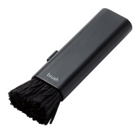 ポスト投函 エレコム ELECOM クリーニングブラシ コンパクト収納タイプ 2種類の毛 除電 ブラック KBR-014AS