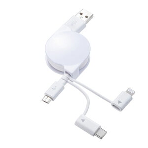 �T�����T�v���C ���C�g�j���O TypeC microB �����USB 3in1 �P�[�u�� 0.8m KB-IPLTM08KW